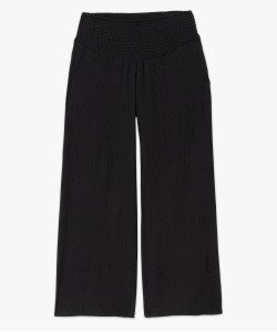 Pantalon de grossesse en maille froissée à taille smockée